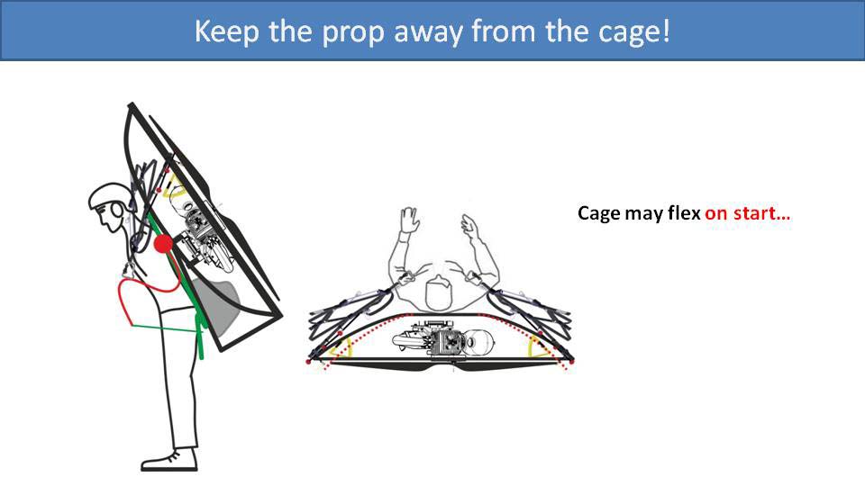 Keep the prop away from the cage